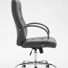 Kancelárska stolička Mikos, syntetická koža, šedá - 3