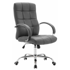 Kancelárska stolička Mikos, syntetická koža, šedá