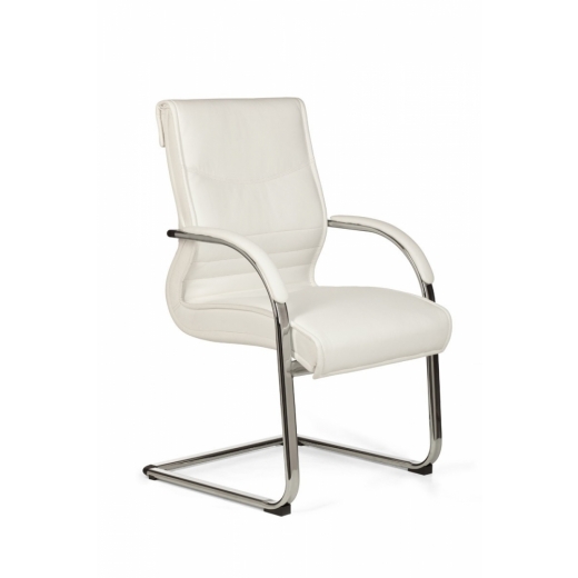 Kancelárska stolička Milano, syntetická koža, biela - 1