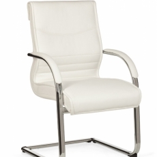 Kancelárska stolička Milano, syntetická koža, biela - 2