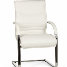 Kancelárska stolička Milano, syntetická koža, biela - 3