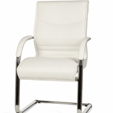 Kancelárska stolička Milano, syntetická koža, biela - 5