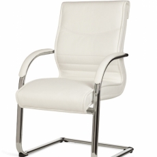 Kancelárska stolička Milano, syntetická koža, biela - 6