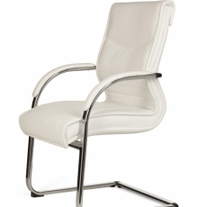 Kancelárska stolička Milano, syntetická koža, biela - 7