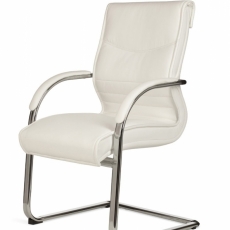Kancelárska stolička Milano, syntetická koža, biela - 8