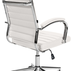 Kancelárska stolička Mollis, pravá koža, biela - 6
