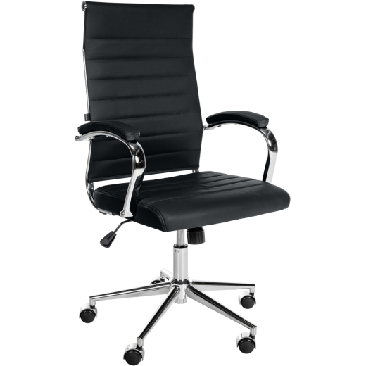 Kancelárska stolička Mollis, pravá koža, čierna - 1