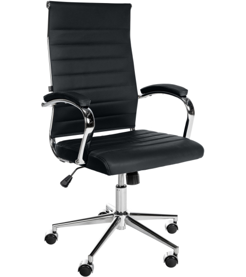 Kancelárska stolička Mollis, pravá koža, čierna