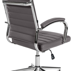 Kancelárska stolička Mollis, pravá koža, šedá - 6