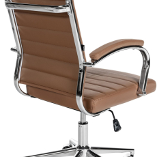 Kancelárska stolička Mollis, pravá koža, svetlo hnedá - 6