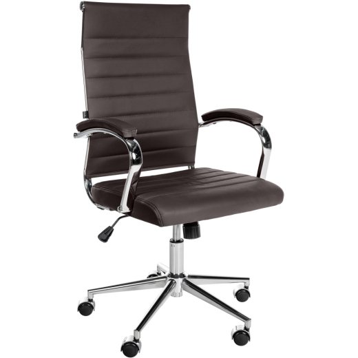 Kancelárska stolička Mollis, pravá koža, tmavo hnedá - 1