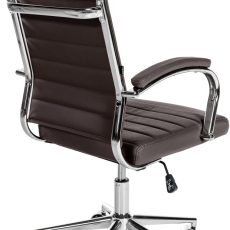 Kancelárska stolička Mollis, pravá koža, tmavo hnedá - 6