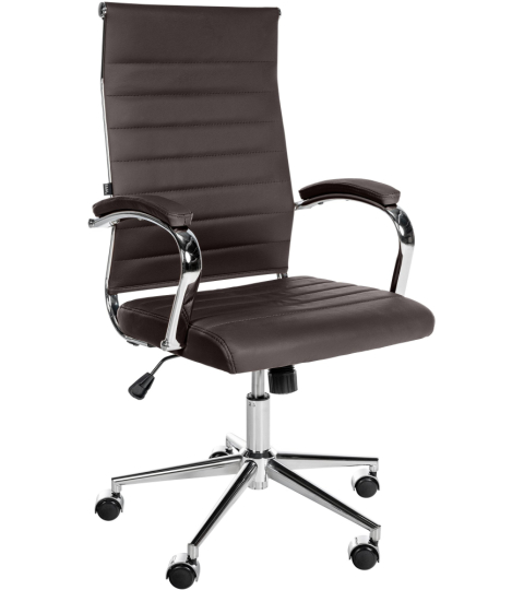 Kancelárska stolička Mollis, pravá koža, tmavo hnedá