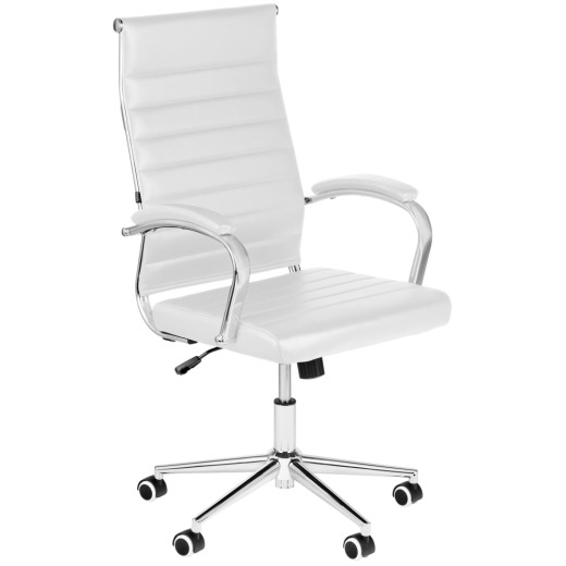 Kancelárska stolička Mollis, syntetická koža, biela - 1