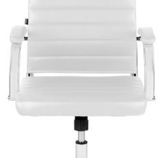 Kancelárska stolička Mollis, syntetická koža, biela - 2