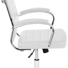 Kancelárska stolička Mollis, syntetická koža, biela - 3