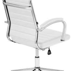 Kancelárska stolička Mollis, syntetická koža, biela - 4