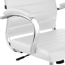 Kancelárska stolička Mollis, syntetická koža, biela - 7