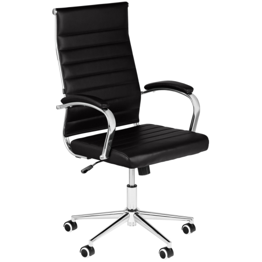 Kancelárska stolička Mollis, syntetická koža, čierna - 1