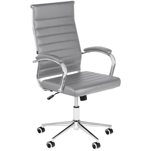 Kancelárska stolička Mollis, syntetická koža, sivá - 1