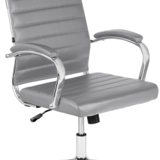 Kancelárska stolička Mollis, syntetická koža, sivá - 1