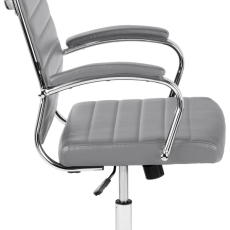 Kancelárska stolička Mollis, syntetická koža, sivá - 3