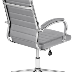 Kancelárska stolička Mollis, syntetická koža, sivá - 4