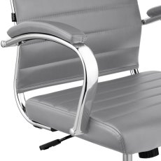 Kancelárska stolička Mollis, syntetická koža, sivá - 7