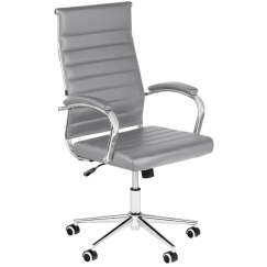 Kancelárska stolička Mollis, syntetická koža, sivá