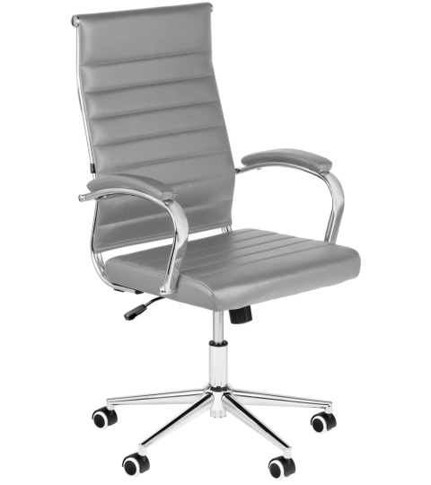 Kancelárska stolička Mollis, syntetická koža, sivá