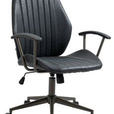 Kancelárska stolička Nampa, syntetická koža, čierna - 1