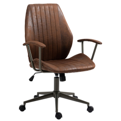 Kancelárska stolička Nampa, syntetická koža, koňaková