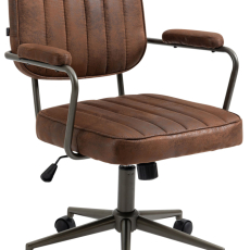 Kancelárska stolička Natrona, syntetická koža, čierna - 1