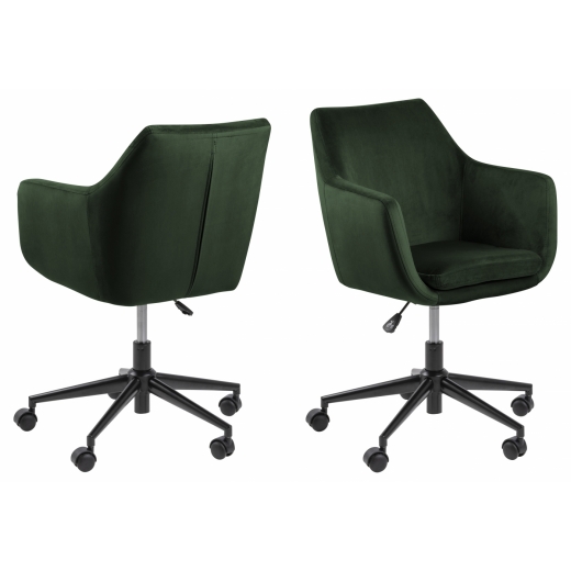 Kancelárska stolička Nora, tkanina, tmavo zelená - 1