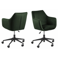 Kancelárska stolička Nora, tkanina, tmavo zelená