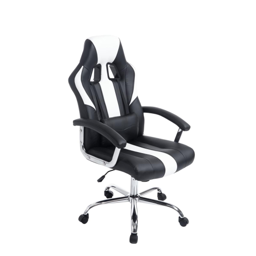 Kancelárska stolička Olymp, syntetická koža, čierna / biela - 1