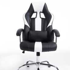 Kancelárska stolička Olymp, syntetická koža, čierna / biela - 2