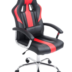 Kancelárska stolička Olymp, syntetická koža, čierna / červená - 1