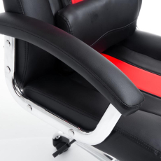 Kancelárska stolička Olymp, syntetická koža, čierna / červená - 6