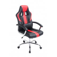 Kancelárska stolička Olymp, syntetická koža, čierna / červená