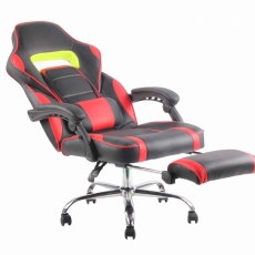 Kancelárska stolička Petri, čierna / červená - 4