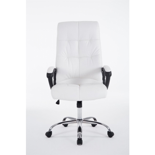 Kancelárska stolička Poseidon, syntetická koža, biela - 1