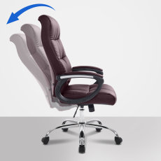 Kancelárska stolička Poseidon, syntetická koža, červenohnedá - 3