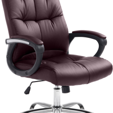 Kancelárska stolička Poseidon, syntetická koža, červenohnedá - 1