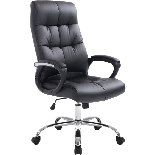 Kancelárska stolička Poseidon, syntetická koža, čierna - 1