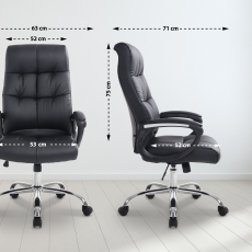 Kancelárska stolička Poseidon, syntetická koža, čierna - 2