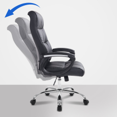 Kancelárska stolička Poseidon, syntetická koža, čierna - 3