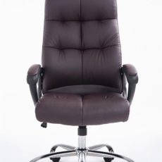 Kancelárska stolička Poseidon, syntetická koža, hnedá - 1
