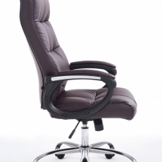 Kancelárska stolička Poseidon, syntetická koža, hnedá - 2