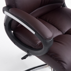 Kancelárska stolička Poseidon, syntetická koža, hnedá - 5